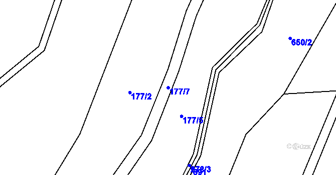 Parcela st. 177/7 v KÚ Malé Tresné, Katastrální mapa