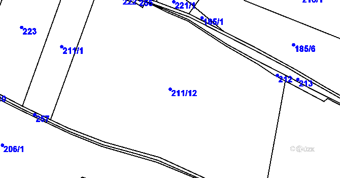 Parcela st. 211/12 v KÚ Malé Tresné, Katastrální mapa