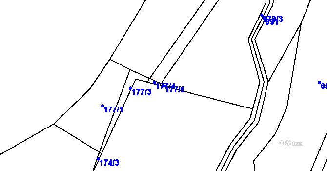 Parcela st. 177/6 v KÚ Malé Tresné, Katastrální mapa
