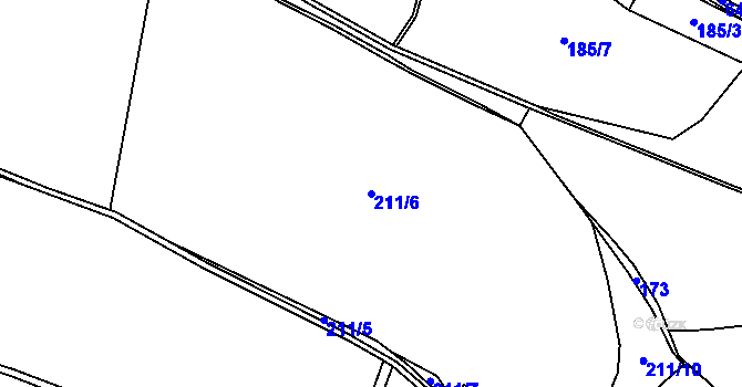 Parcela st. 211/6 v KÚ Malé Tresné, Katastrální mapa