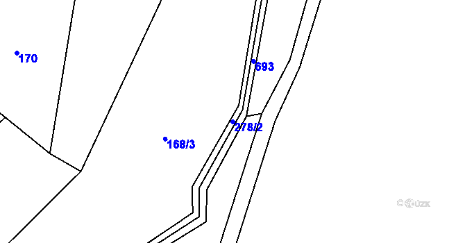 Parcela st. 278/2 v KÚ Malé Tresné, Katastrální mapa