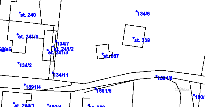 Parcela st. 267 v KÚ Rovečné, Katastrální mapa