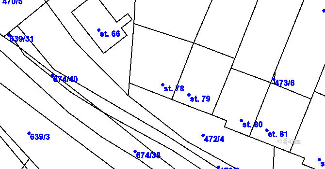 Parcela st. 78 v KÚ Velké Tresné, Katastrální mapa