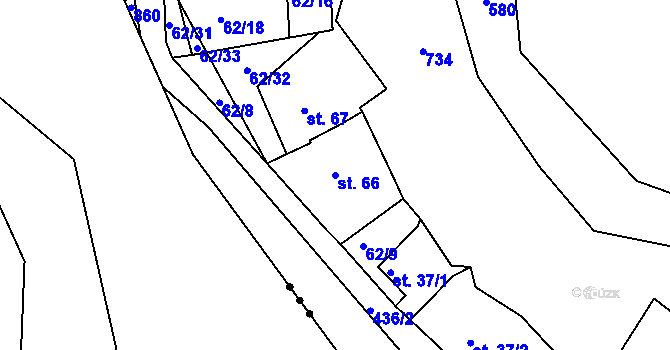 Parcela st. 66 v KÚ Roveň u Sobotky, Katastrální mapa