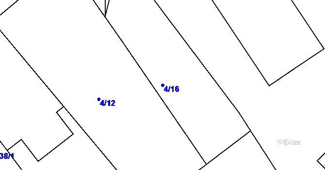 Parcela st. 4/16 v KÚ Roveň u Sobotky, Katastrální mapa