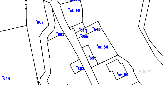 Parcela st. 62/14 v KÚ Roveň u Sobotky, Katastrální mapa