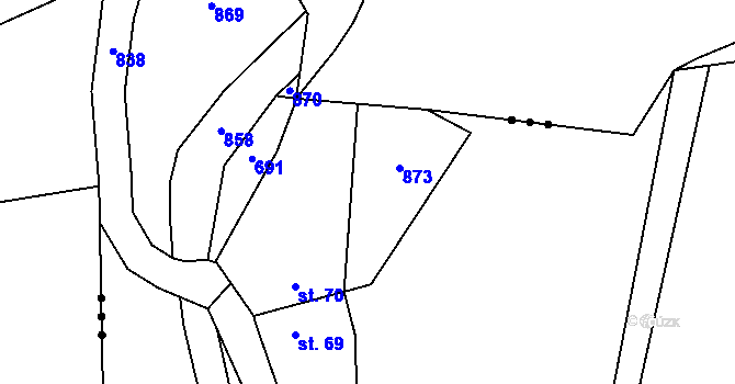 Parcela st. 62/26 v KÚ Roveň u Sobotky, Katastrální mapa