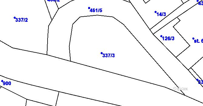 Parcela st. 337/3 v KÚ Roveň u Sobotky, Katastrální mapa