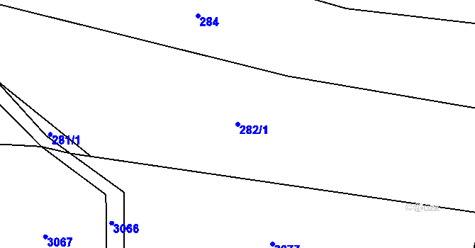Parcela st. 282/1 v KÚ Jahodov, Katastrální mapa