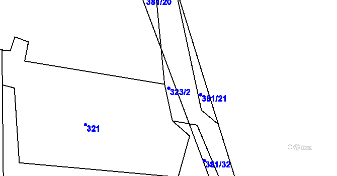 Parcela st. 323/2 v KÚ Jahodov, Katastrální mapa