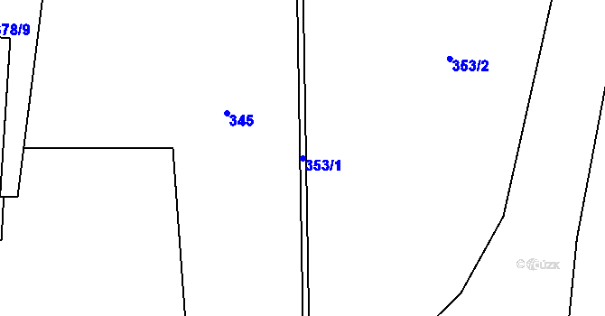 Parcela st. 353/1 v KÚ Jahodov, Katastrální mapa