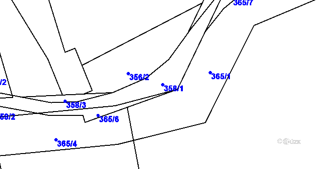 Parcela st. 358/1 v KÚ Jahodov, Katastrální mapa