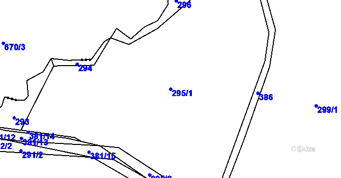 Parcela st. 295/1 v KÚ Jahodov, Katastrální mapa