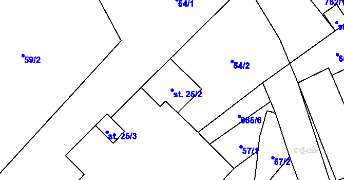 Parcela st. 25/2 v KÚ Roveň u Rychnova nad Kněžnou, Katastrální mapa