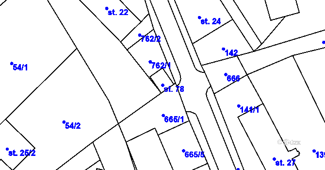 Parcela st. 78 v KÚ Roveň u Rychnova nad Kněžnou, Katastrální mapa
