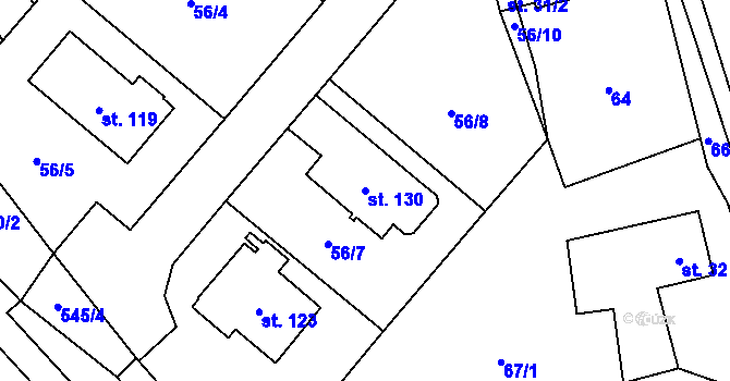 Parcela st. 130 v KÚ Roveň u Rychnova nad Kněžnou, Katastrální mapa