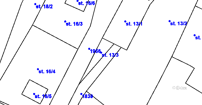 Parcela st. 13/3 v KÚ Rovensko, Katastrální mapa