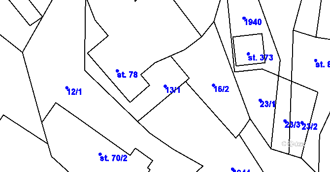 Parcela st. 13/1 v KÚ Rovensko, Katastrální mapa