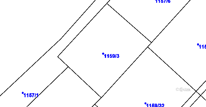 Parcela st. 1159/3 v KÚ Rovensko, Katastrální mapa