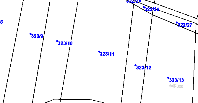 Parcela st. 323/11 v KÚ Rovensko, Katastrální mapa