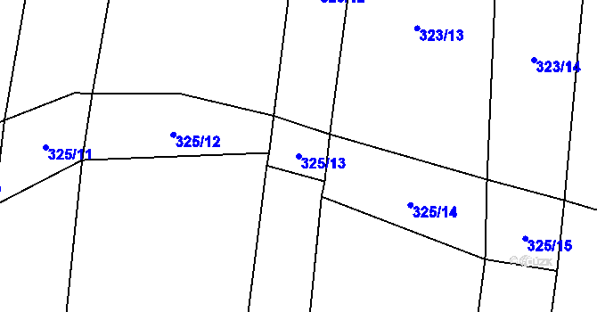 Parcela st. 325/13 v KÚ Rovensko, Katastrální mapa