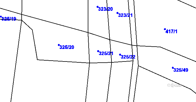 Parcela st. 325/21 v KÚ Rovensko, Katastrální mapa