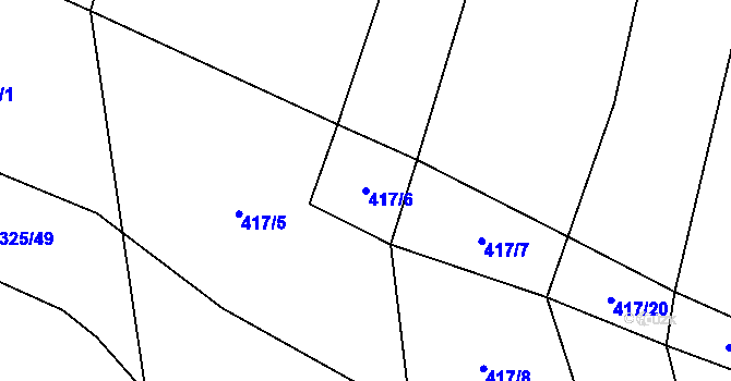 Parcela st. 417/6 v KÚ Rovensko, Katastrální mapa