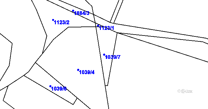 Parcela st. 1039/7 v KÚ Rovensko, Katastrální mapa