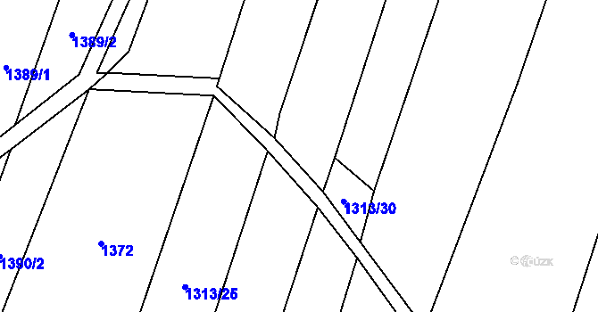 Parcela st. 1313/28 v KÚ Rovensko, Katastrální mapa