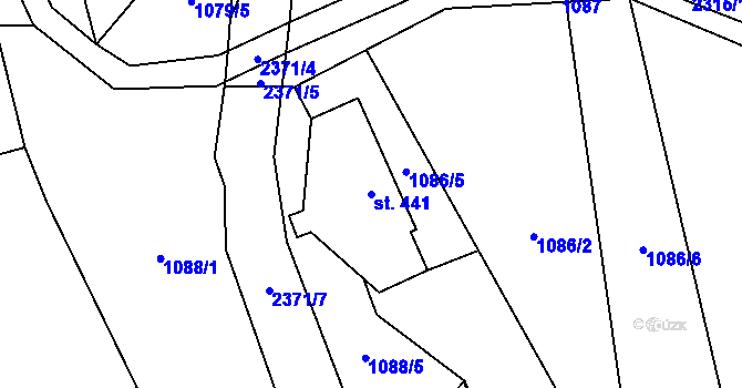 Parcela st. 441 v KÚ Křečovice pod Troskami, Katastrální mapa