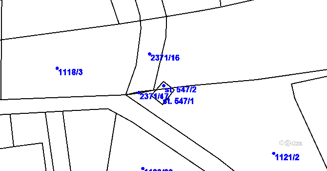 Parcela st. 547/2 v KÚ Křečovice pod Troskami, Katastrální mapa