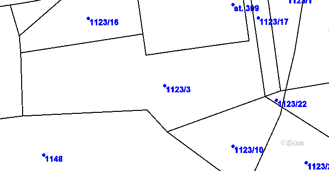 Parcela st. 1123/3 v KÚ Křečovice pod Troskami, Katastrální mapa
