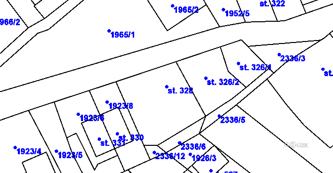 Parcela st. 328 v KÚ Rovensko pod Troskami, Katastrální mapa