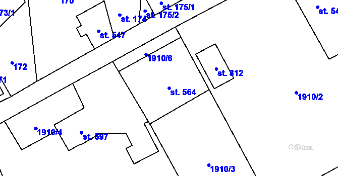 Parcela st. 564 v KÚ Rovensko pod Troskami, Katastrální mapa