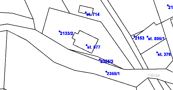 Parcela st. 577 v KÚ Rovensko pod Troskami, Katastrální mapa