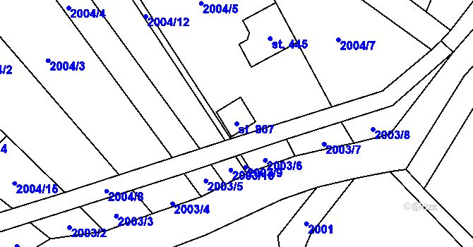 Parcela st. 807 v KÚ Rovensko pod Troskami, Katastrální mapa