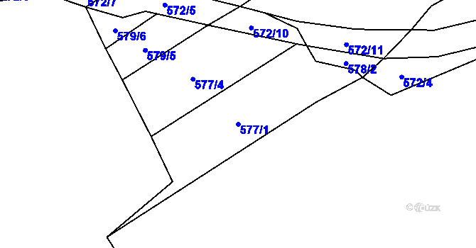 Parcela st. 577/1 v KÚ Rovensko pod Troskami, Katastrální mapa