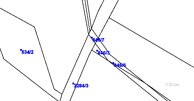 Parcela st. 846/3 v KÚ Rovensko pod Troskami, Katastrální mapa