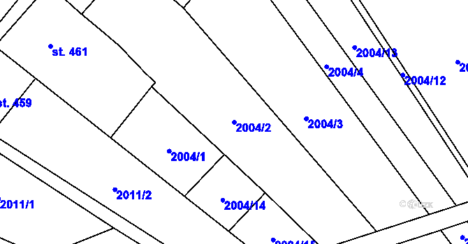 Parcela st. 2004/2 v KÚ Rovensko pod Troskami, Katastrální mapa