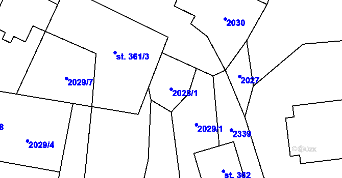 Parcela st. 2028/1 v KÚ Rovensko pod Troskami, Katastrální mapa