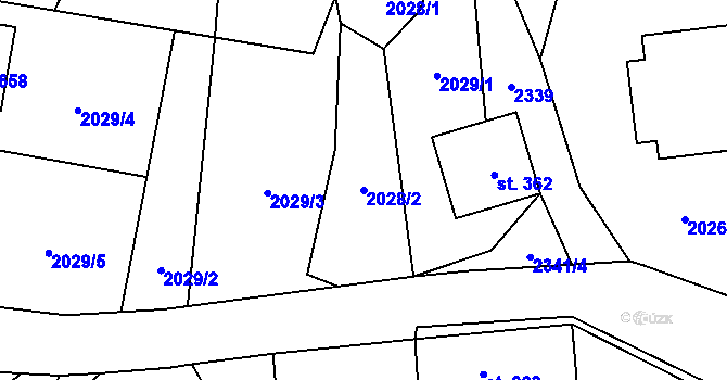 Parcela st. 2028/2 v KÚ Rovensko pod Troskami, Katastrální mapa