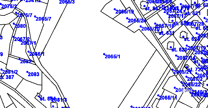 Parcela st. 2065/1 v KÚ Rovensko pod Troskami, Katastrální mapa