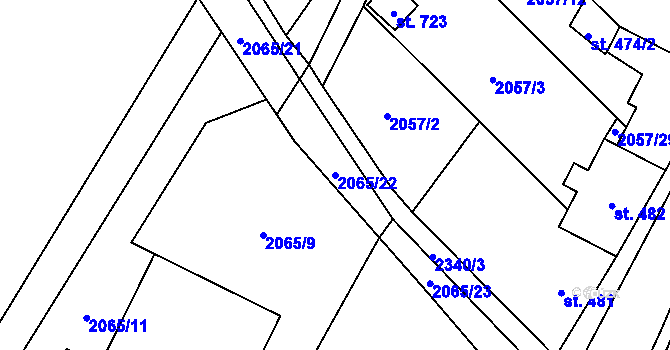 Parcela st. 2065/22 v KÚ Rovensko pod Troskami, Katastrální mapa