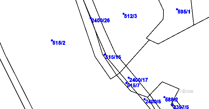 Parcela st. 515/15 v KÚ Rovensko pod Troskami, Katastrální mapa