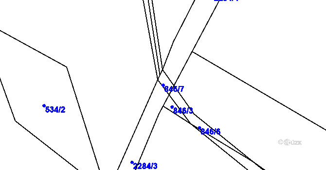 Parcela st. 846/7 v KÚ Rovensko pod Troskami, Katastrální mapa