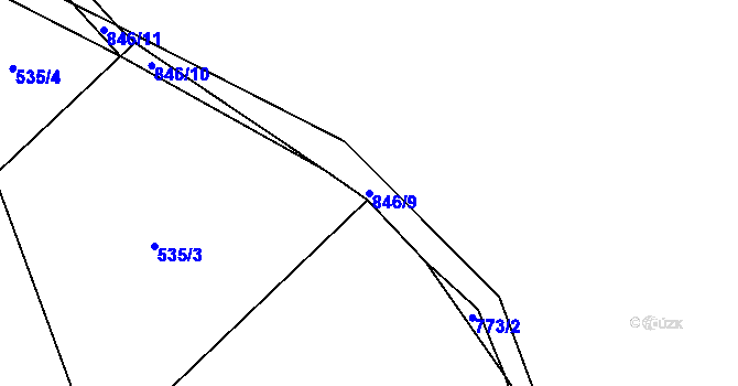Parcela st. 846/9 v KÚ Rovensko pod Troskami, Katastrální mapa