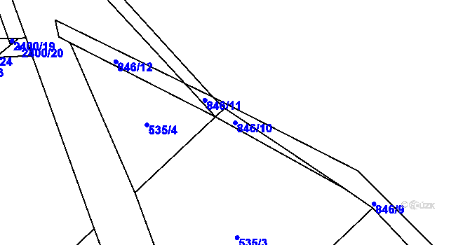 Parcela st. 846/10 v KÚ Rovensko pod Troskami, Katastrální mapa