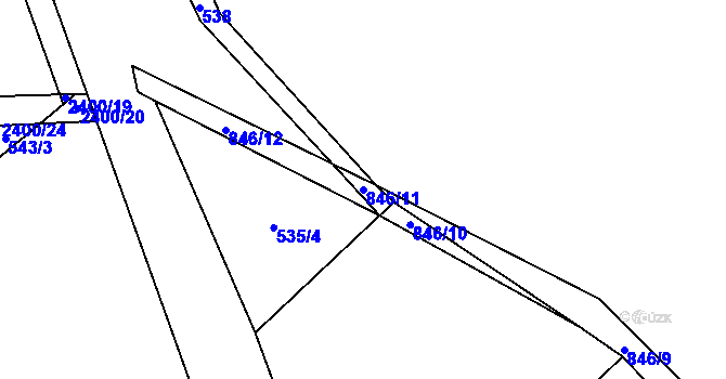 Parcela st. 846/11 v KÚ Rovensko pod Troskami, Katastrální mapa