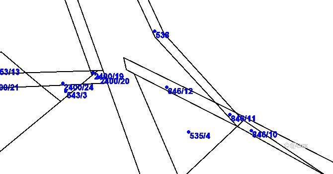 Parcela st. 846/12 v KÚ Rovensko pod Troskami, Katastrální mapa