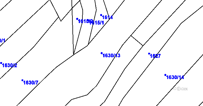 Parcela st. 1630/13 v KÚ Rovensko pod Troskami, Katastrální mapa